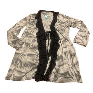 NWT Leopards & Roses Women’s Funky Ruffle Tie Dye Robe Loungewear Himalayas L/XL